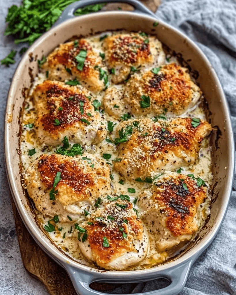 𝑱𝒖𝒊𝒄𝒚 𝑩𝒂𝒌𝒆𝒅 𝑪𝒂𝒆𝒔𝒂𝒓 𝑪𝒉𝒊𝒄𝒌𝒆𝒏 𝒘𝒊𝒕𝒉 𝑷𝒂𝒓𝒎𝒆𝒔𝒂𝒏 𝑺𝒂𝒖𝒄𝒆