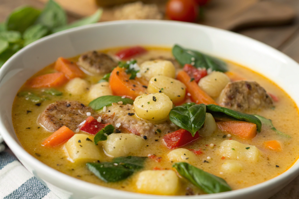 Sausage and Vegetable Gnocchi Soup