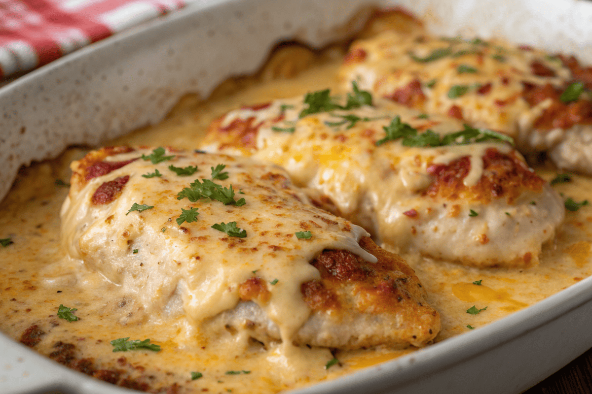 Smothered Cheesy Sour Cream Chicken